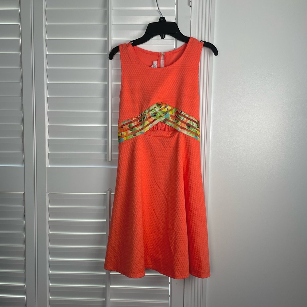 Junior’s Bonnie Jean Coral Cutout Dress